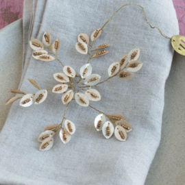 Kerstster brass met kraaltjes