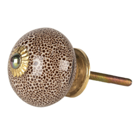 Knop Q14 bruin spikkels