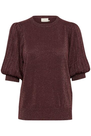 Kaffe top Regina bordeaux glitter