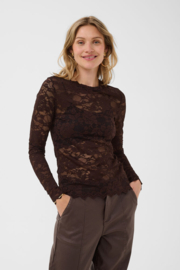 Cream lace shirt Pitia bruin