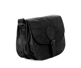 Flapbag gesp zwart