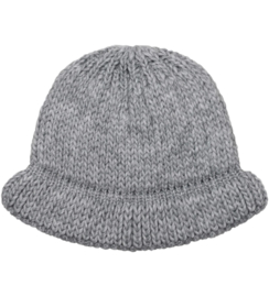 Bucket hat gebreid grijs