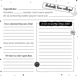 Sillibeads invulboekje "Bye bye lieve collega"