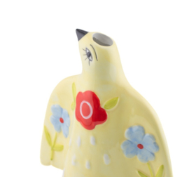 Vaasje vogel lichtgeel