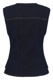 Cream gilet jeans