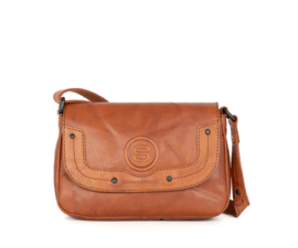 Schoudertas met flap cognac