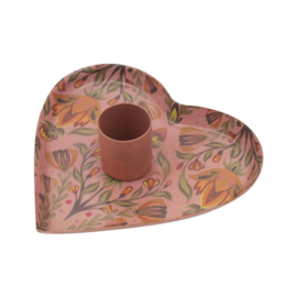 Kandelaar hartje met bloemen