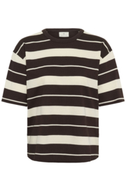 Kaffe T-shirt Winny streep bruin