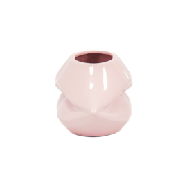 Vaas/ bloempot lippen lichtroze