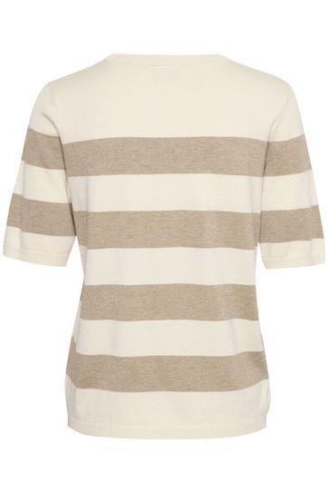 Kaffe trui Lizza beige/ wit