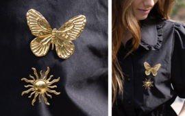 Broche vlinder goud