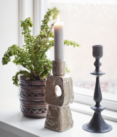 Kandelaar stoneware taupe