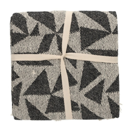 Plaid zwart motief franjes