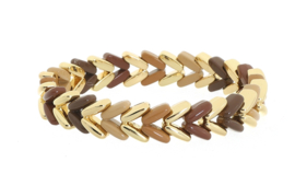Armband schakels khaki combi