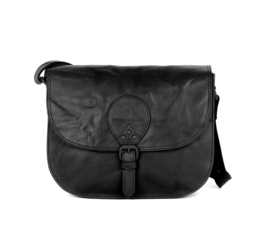 Flapbag gesp zwart