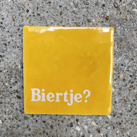 Tegeltje geel "biertje"