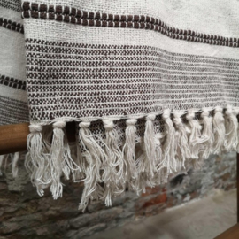 Plaid crème met zwart