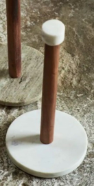 Keukenrolhouder hout/marmer