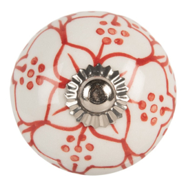 Knop Q03 wit met rood