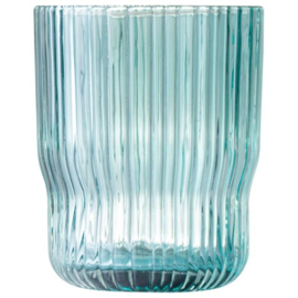 Geribbeld glas blauw