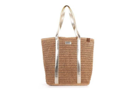 Strandtas/ shopper golden strap