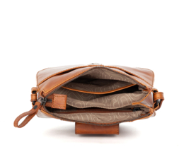 Handtas mini gesp cognac