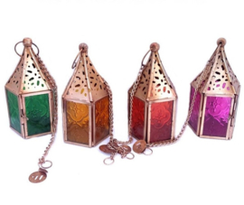 Lantaarntje koper multicolor