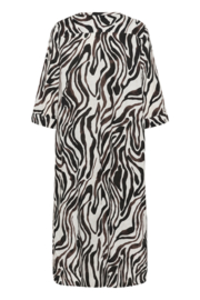 Cream jurk Bellis zwart/wit