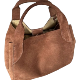 Fique The Label tas Eliza brown suède