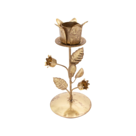 Kandelaar goud bloemen