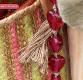 Woonketting hartjes roze