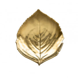 Schaaltje blad goud 22cm