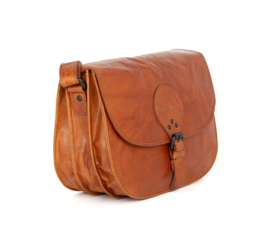 Flapbag gesp cognac