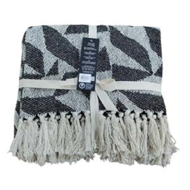 Plaid zwart motief franjes