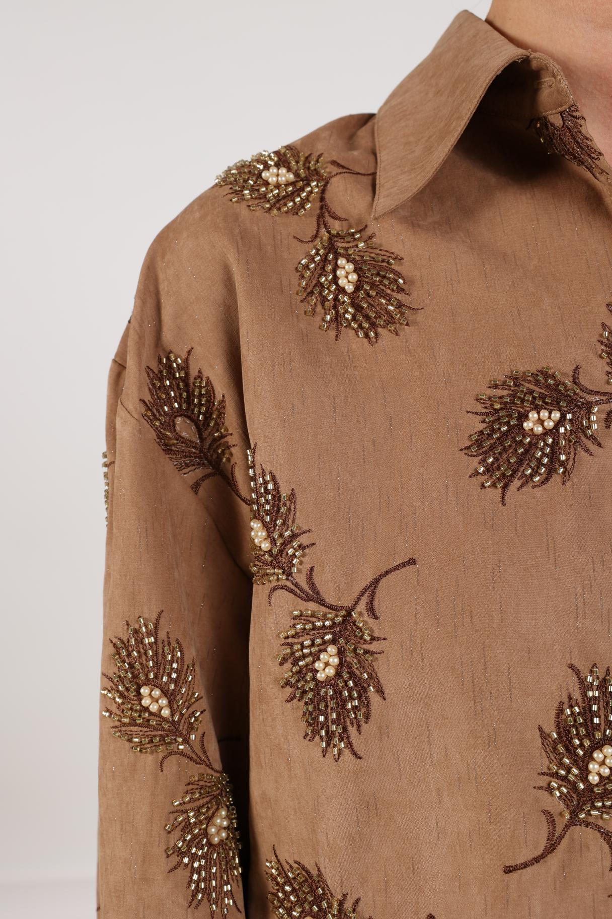 Nukus blouse Iris embroidery