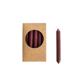 Dunne kaarsjes 10cm bordeaux