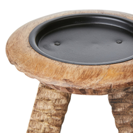 Kandelaar ribbel hout