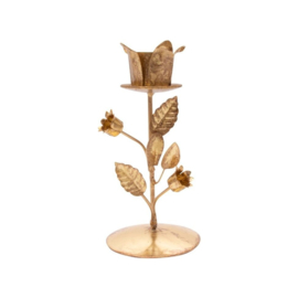 Kandelaar goud bloemen