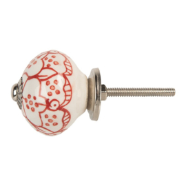 Knop Q03 wit met rood
