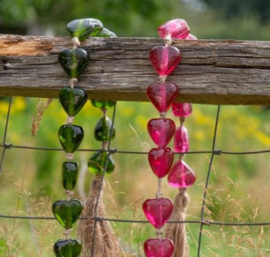 Woonketting hartjes roze