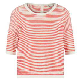 Nukus sweater streep coral