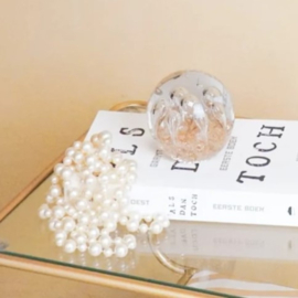 Presse papier glas met goud