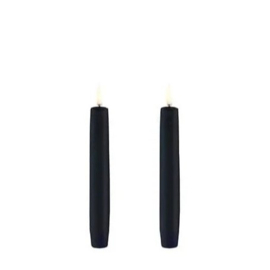 Uyuni set/2 LED dinerkaarsen  zwart 15cm