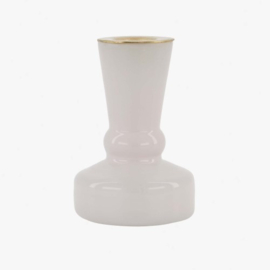 Zusss glazen kandelaartje wit 7cm