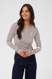 Kaffe shirt Liddy crème-aubergine