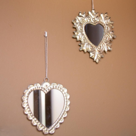 Spiegeltje brass hart