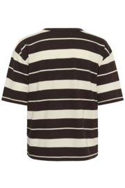 Kaffe T-shirt Winny streep bruin