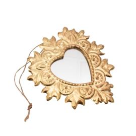 Spiegeltje brass hart