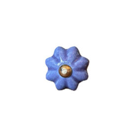 Knop Q90 bloem mini blauw