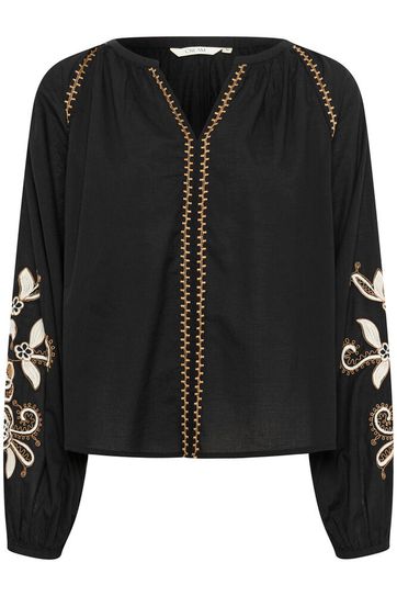 Cream blouse Jessica zwart